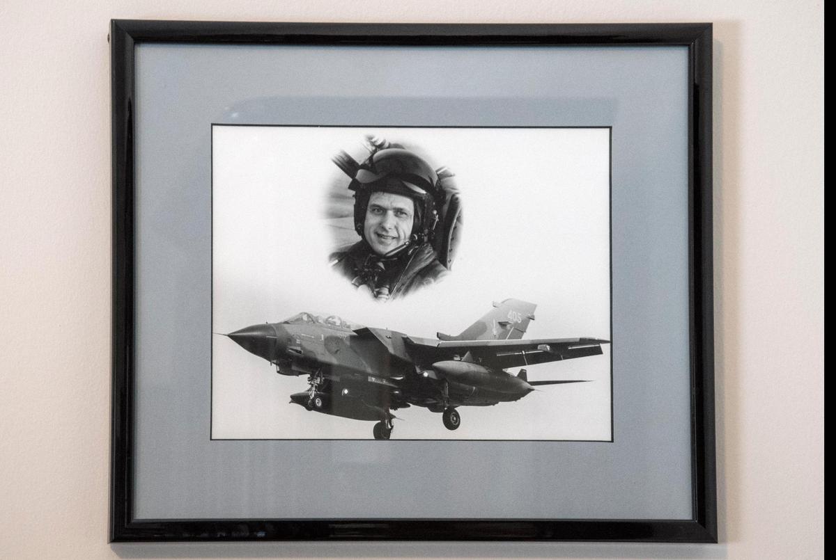 Robert Perry of Overland Park, a retired Air Force fighter pilot, is seen in this photo from the United Kingdom when he flew a Royal Air Force tornado fighter jet during his service while stationed in London.
