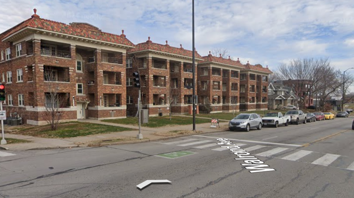 The 3200 block of E Linwood Blvd, captured by Google Earth on June 19, 2023. Taylor Thomas, 29, was fatally shot near here in the early hours of June 17. Thomas died of her injuries June 20.