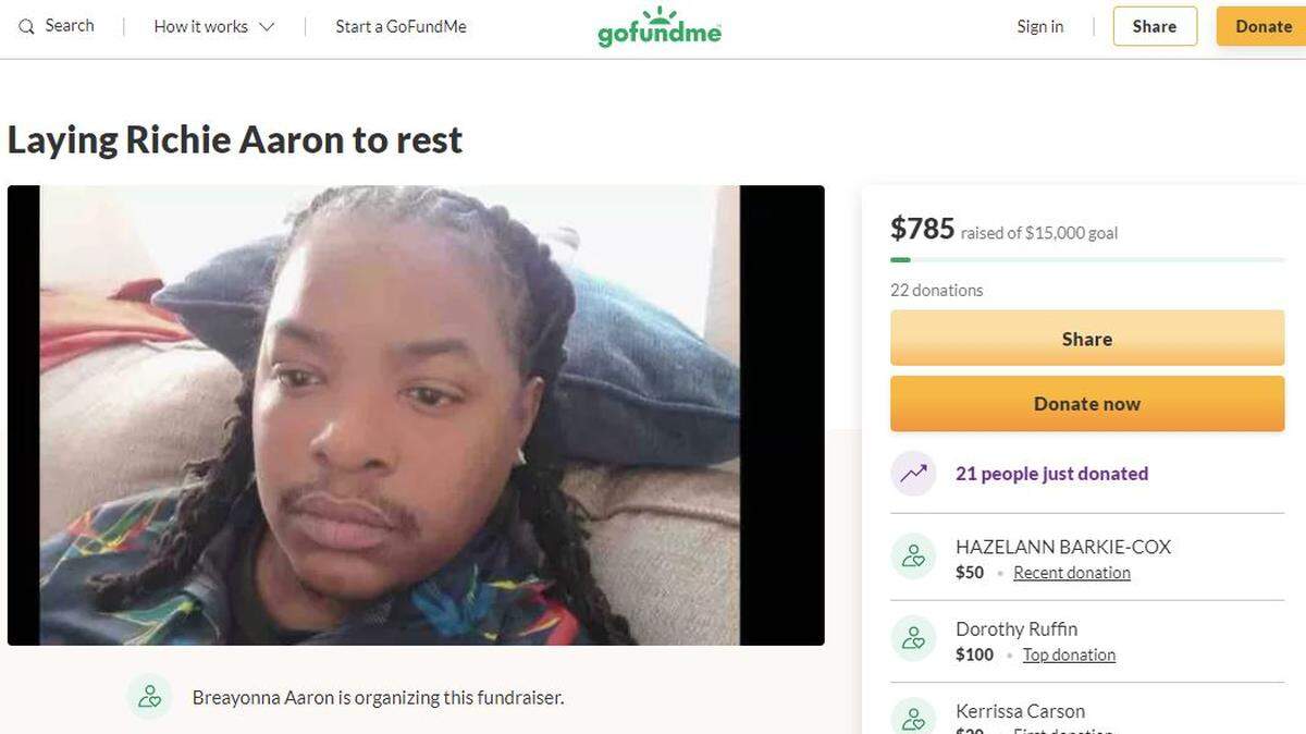 A GoFundMe online fundraising page has been set up seeking donations to cover Richie Aaron Jr.’s funeral expenses, the father of three children who was fatally shot aboard the Amtrak train Friday in Lee’s Summit.