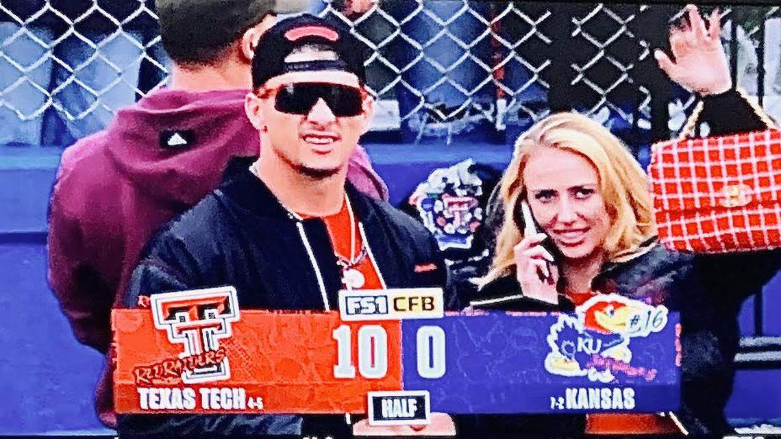 Patrick and Brittany Mahomes took in the Texas Tech-at-KU football game in Lawrence on Saturday. Mahomes had the weekend off, with the Chiefs on a bye, so he dropped in to watch his Red Raiders take on the Jayhawks.