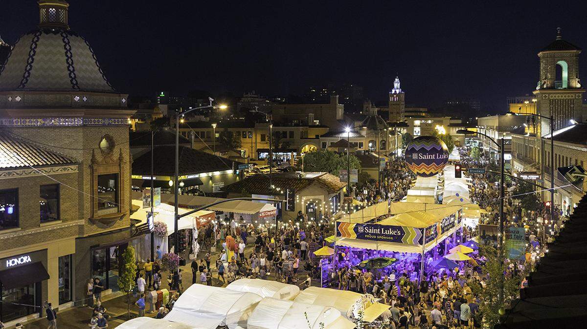 Crowds will fill the streets of the Country Club Plaza until well after dark for the Plaza Art Fair, which remains open until 10 p.m Friday and Saturday.