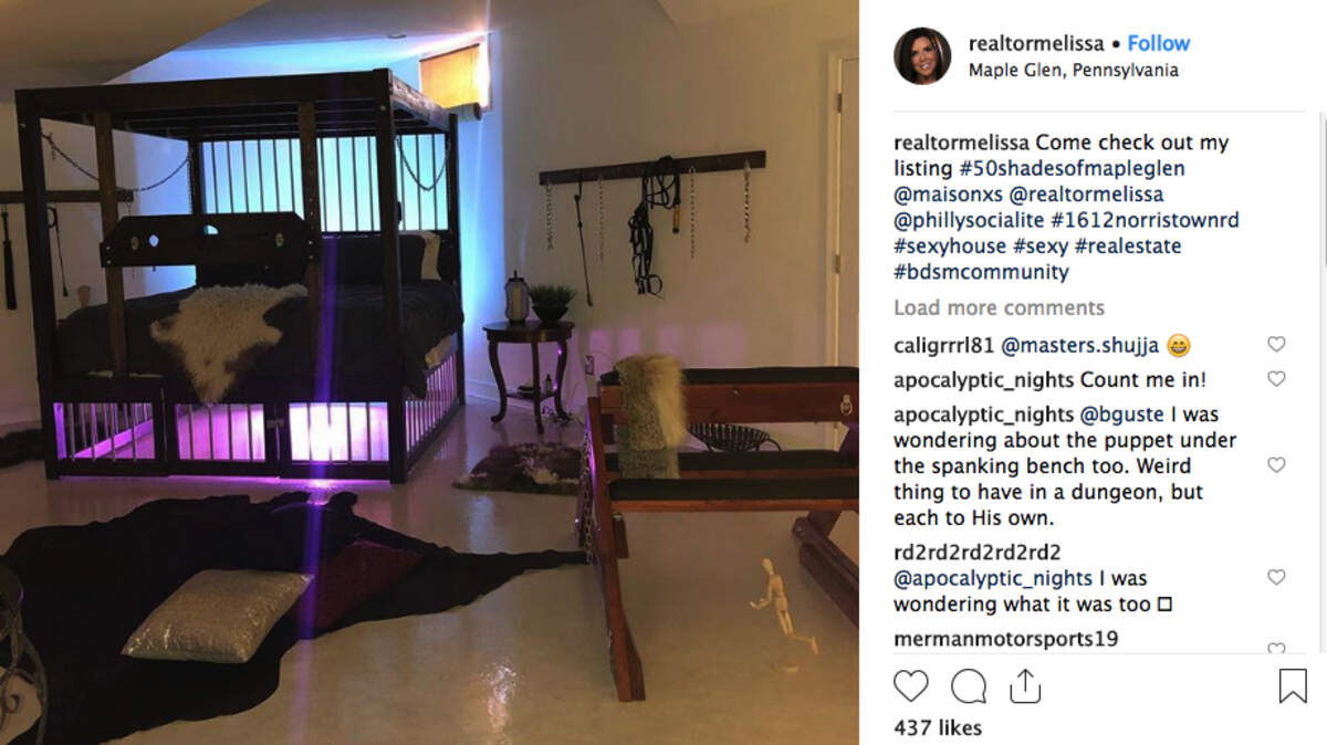 Neighbors in an upscale Philadelphia suburb are furious that a local real estate agent is selling a Colonial home on their street by highlighting the “Fifty Shades of Grey” sex room in the basement.