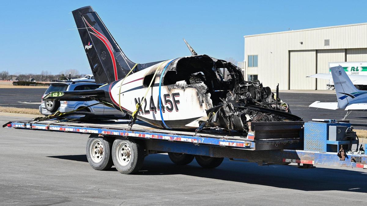 After the onsite examination of the plane that crashed at Johnson County Executive Airport Sunday, a recovery crew transported the plane to a facility for a more comprehensive examination Monday, Feb. 14, 2022, according to John Brannen, senior air safety investigator with the National Transportation Safety Board. Once there, the engine will be removed and examined at another site.