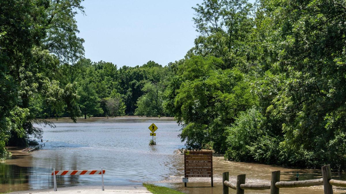 Heavy rains from storms that swept across the southern part of the Kansas City metro area on Monday flooded Tomahawk Park in Leawood. Additional heavy rain is expected the next few days in the Kansas City area which could lead to more flash flooding.