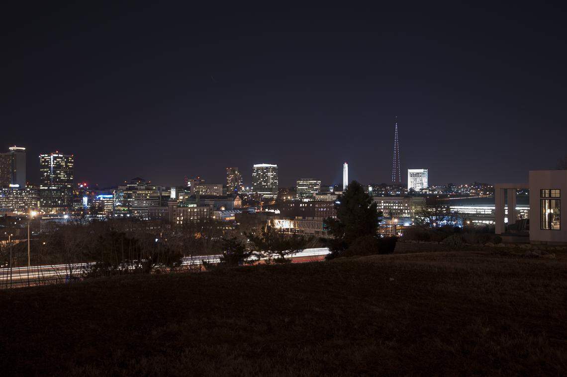 A different view of the proposed light installation on the KCTV-5 tower, which is still functioning as a broadcast tower.