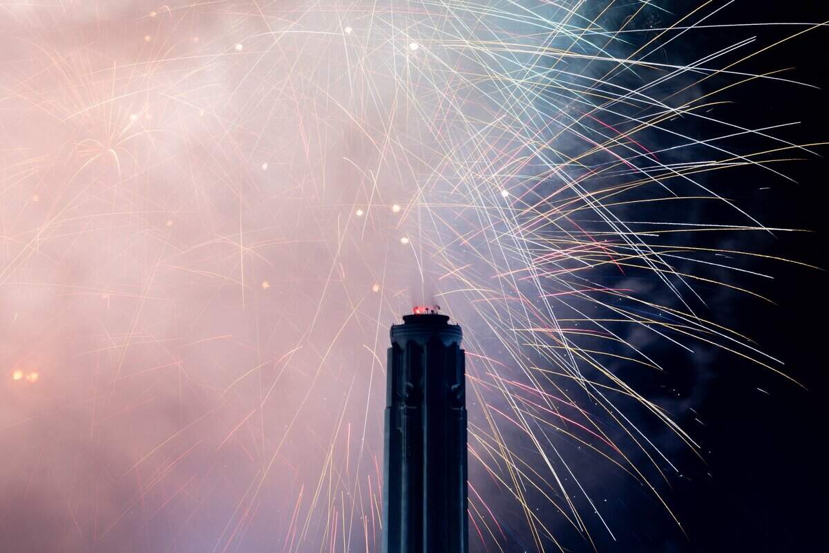 Fireworks light up the night sky over Penn Valley Park on Saturday, July 4, 2026. The National WWI Museum and Memorial's Stars and Stripes Picnic celebrates America's 250th and the Memorial's 100th