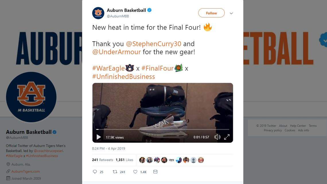 Move over Charles Barkley: Auburn has a new fan in Steph Curry