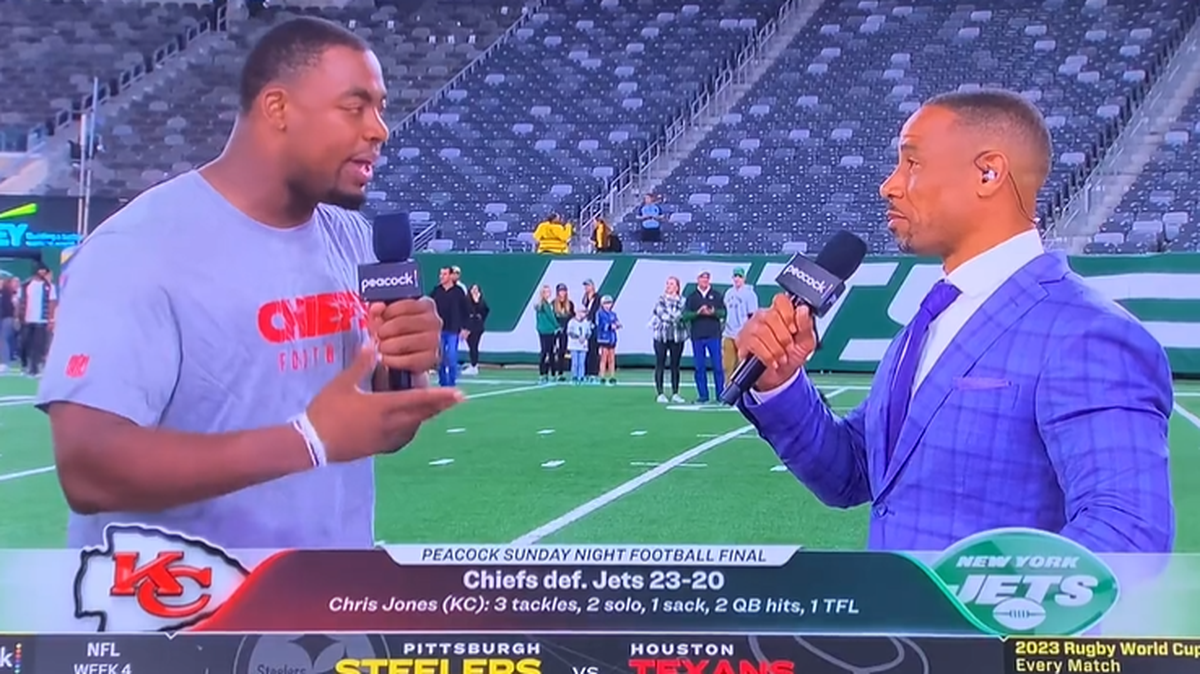 Rodney Harrison tried to get Chris Jones to say negative things about the Jets quarterback.