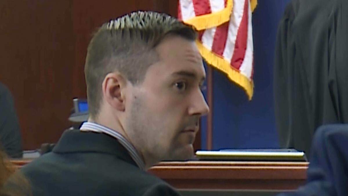 Joshua Rocha, who is accused of killing North Kansas City police officer Daniel Vasquez in July 2022, looks on during his capital murder trial in a Clay County courtroom on Friday, Oct. 3, 2025. Prosecutors initially charged Rocha, 28, with first-degree murder and armed criminal action following Vasquez’s death, and later filed to seek the death penalty.