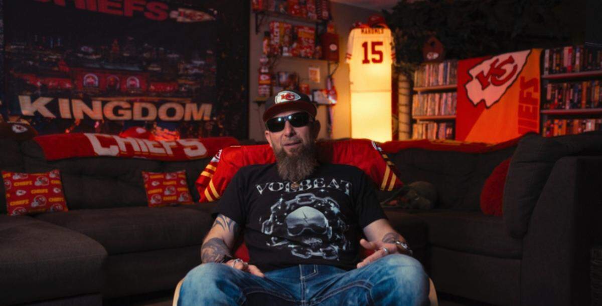 Johnny B-Side, one of the Chiefs fans appearing in new ChiefsAholic documentary.