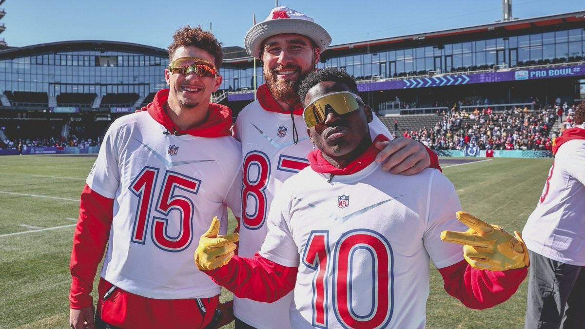 Patrick Mahomes, Travis Kelce and Tyreek Hill are among the Chiefs contingent in Las Vegas for Sunday’s 2022 Pro Bowl. They and other NFL stars (minus those from Super Bowl participants Cincinnati and the L.A. Rams) play at 2 p.m. on ESPN.