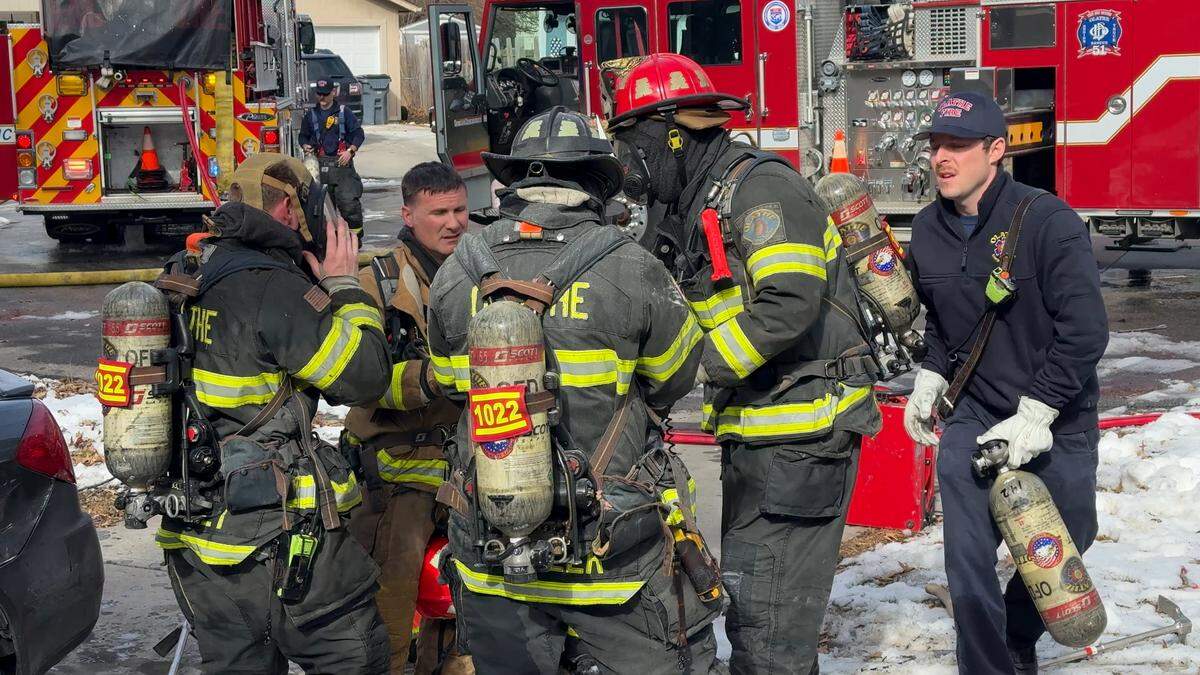The Olathe Fire Department responded to a fire at a home at East Welston Avenue and East Bristol Lane Feb. 3. Two men were taken to a hospital by paramedics, one was in critical condition.