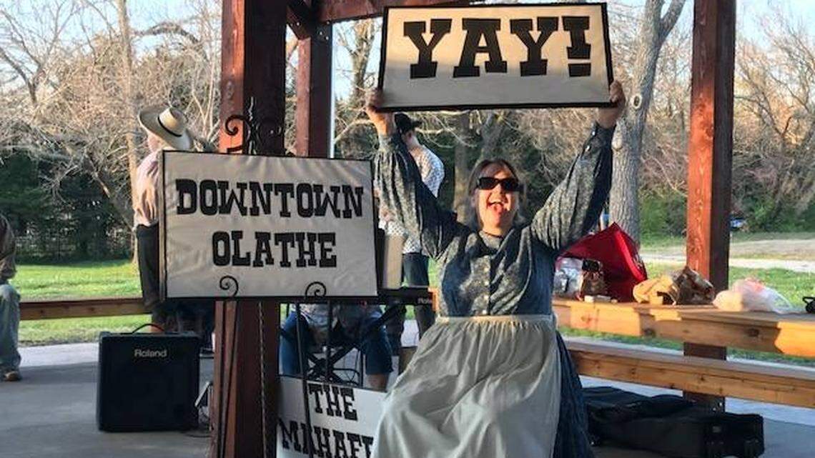 Actors from the Olathe Civic Theatre Association present a show imagining how Olathe got its roundabouts at the Mahaffie Stagecoach Stop and Farm in 2018.