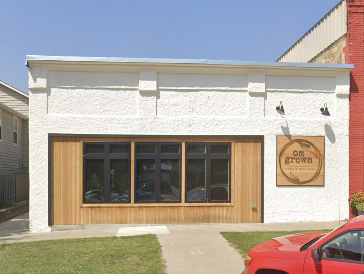 Om Grown Yoga, 816 High Street in Baldwin City, is seen in a Google Maps Street View image from August 2024.