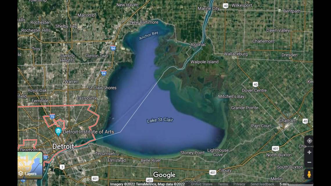 A drowning victim was discovered in Michigan’s Lake St. Clair, after a boater spotted dogs swimming near an empty fishing boat, authorities said.