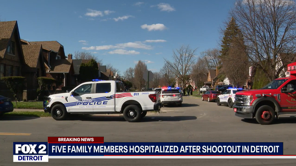 A family was gathered a Detroit, Michigan, home when a fight broke out and five members of the family were shot, police say.