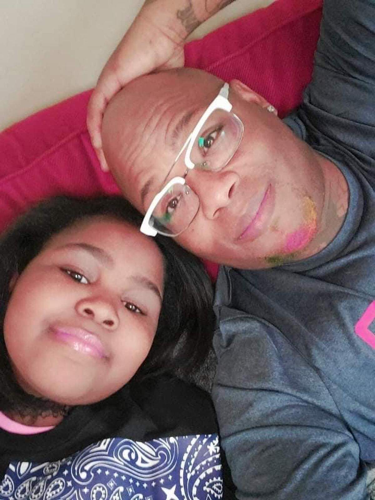 Albert Boyd with his goddaughter.