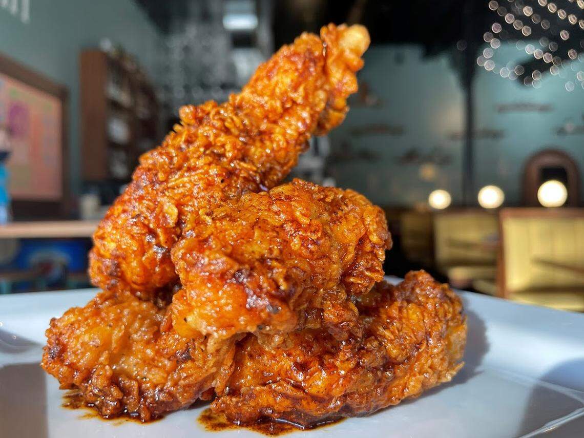 Smash-N-Nash’s chicken tenders (hand-breaded chicken tenderloins plain fried or Nashville hot).