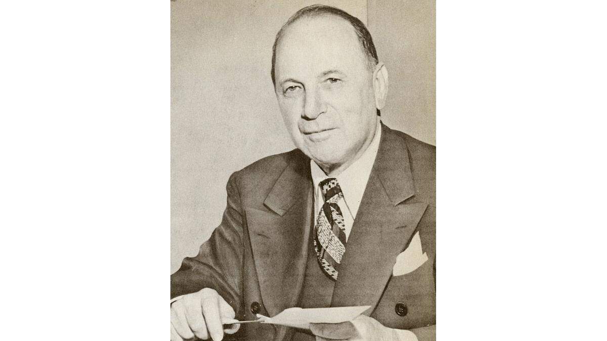 Portrait of Barney Allis, outspoken critic of the Downtown Loop, 1952. 