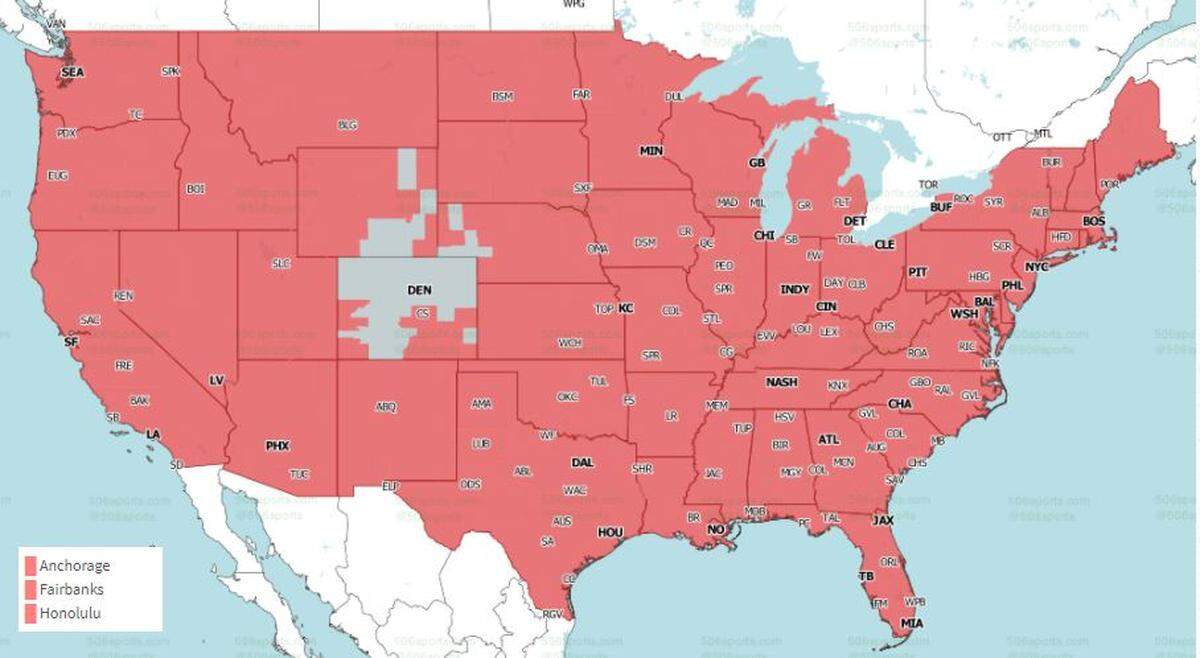 Some in the Mountain Time Zone won’t have a chance to see the Chiefs-Buccaneers game.