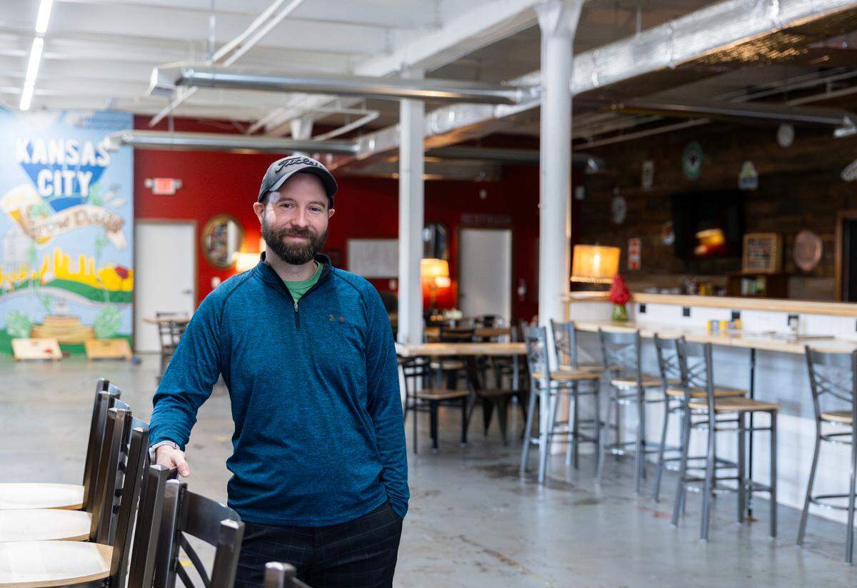 Brewer’s Kitchen and Corner owner Chris Riggins in his restaurant space in Hyde Park.