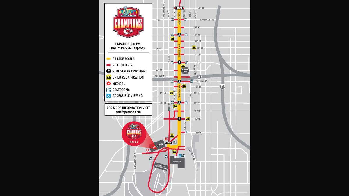 Cover your bases for Chiefs parade: Where bathrooms, reunification stations are on route