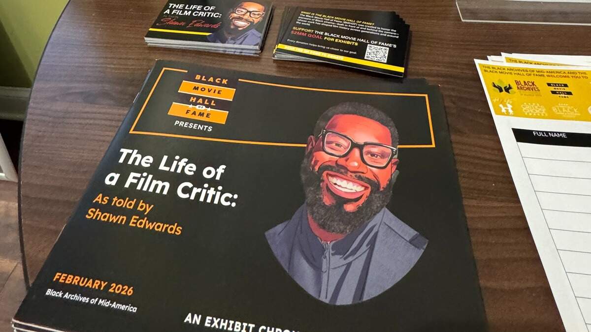 A Black Movie Hall of Fame preview at the Black Archives in 18th and Vine in KC showcases Shawn Edwards’ career in the “The Life of a Film Critic” exhibit and artifacts celebrating Black film history.