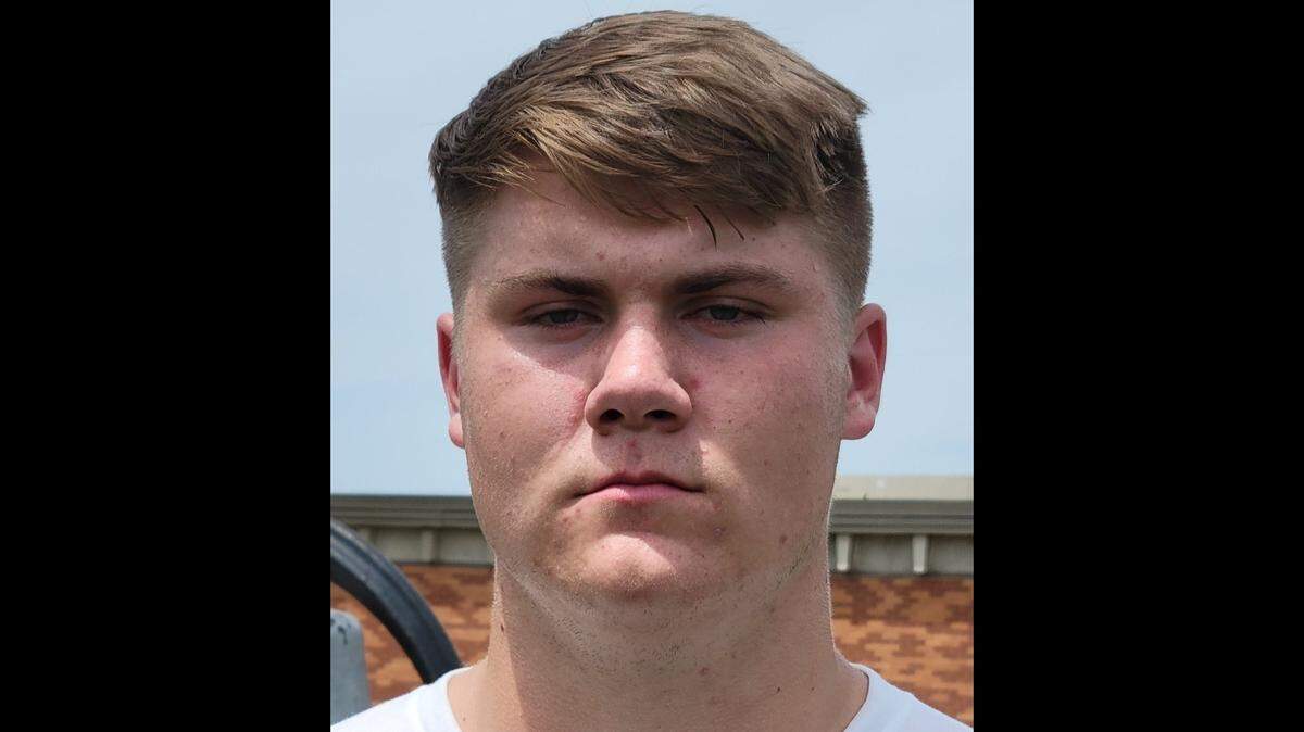 Lyndon High School lineman Kaedin Massey at the Sharp Performance Top Prospects Camp in Salina on May 30, 2023.