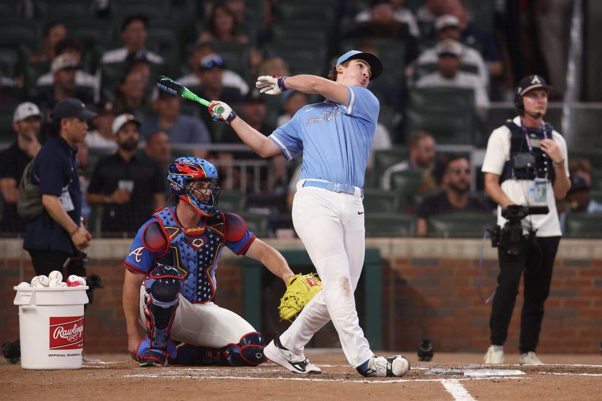 Mill Valley High School baseball player Beau Peterson won the 2025 Home Run Derby at Truist Park in Atlanta on July 14, 2025.