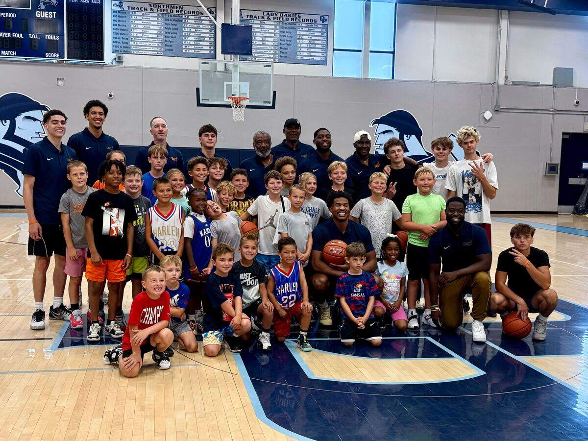 Former Oak Park and Kansas Jayhawks hoops standout Ochai Agbaji, a first-round NBA Draft pick in 2022, played host to his second annual youth basketball skills camp at his high school alma mater in Kansas City on Saturday, July 18, 2026.