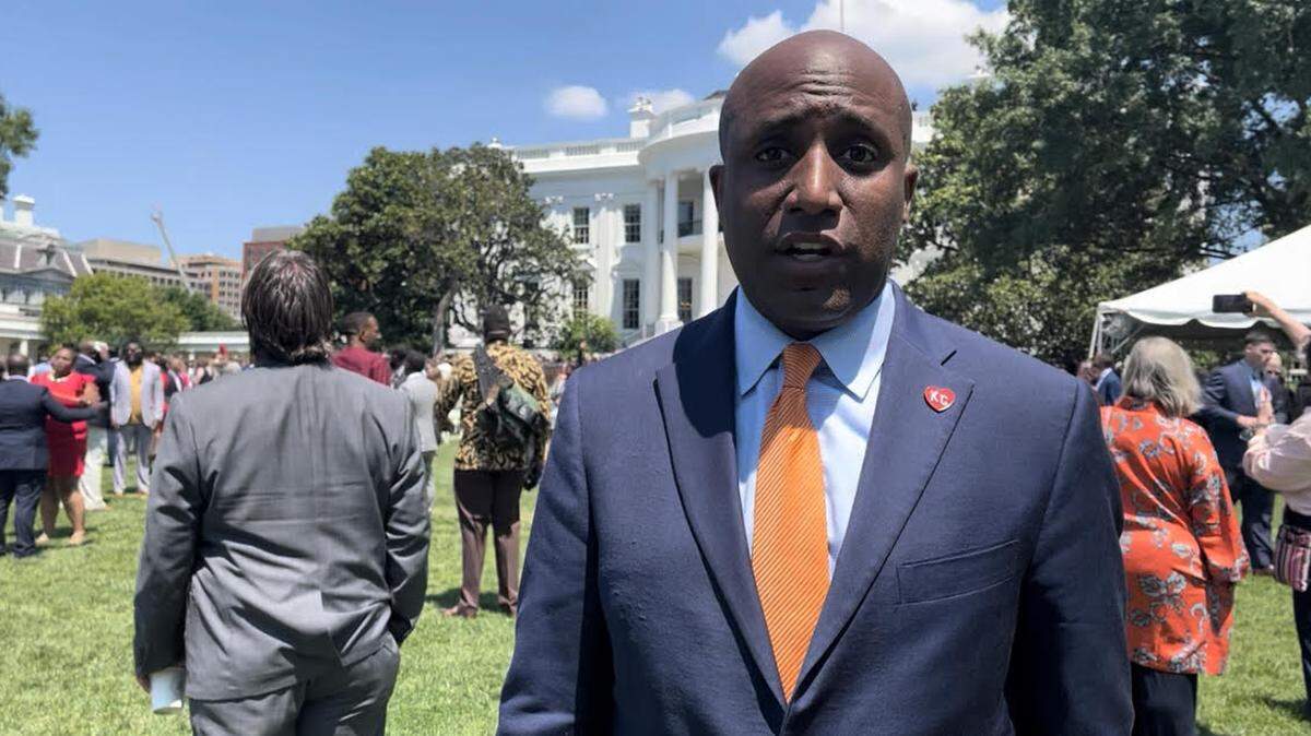 Kansas City Mayor Quinton Lucas spoke after an event celebrating the Safer Communities Act in Washington, D.C., last month.