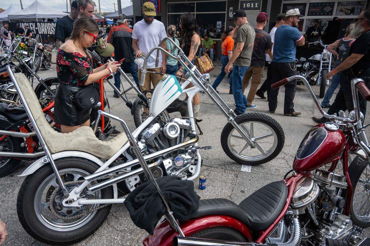 Custom motorcycles lined the streets of the West Bottoms for The David Mann Chopper Fest.