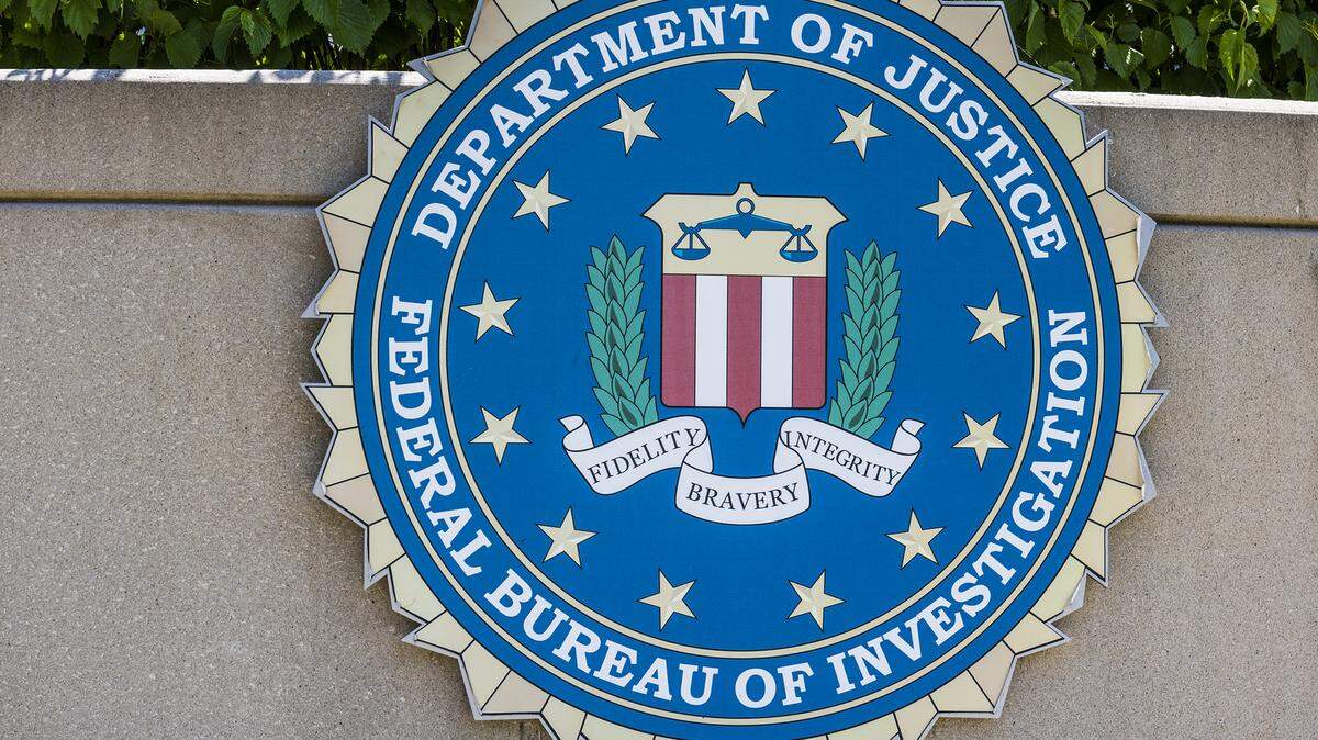 File photo of the Federal Bureau of Investigation symbol on a building in June 2017.