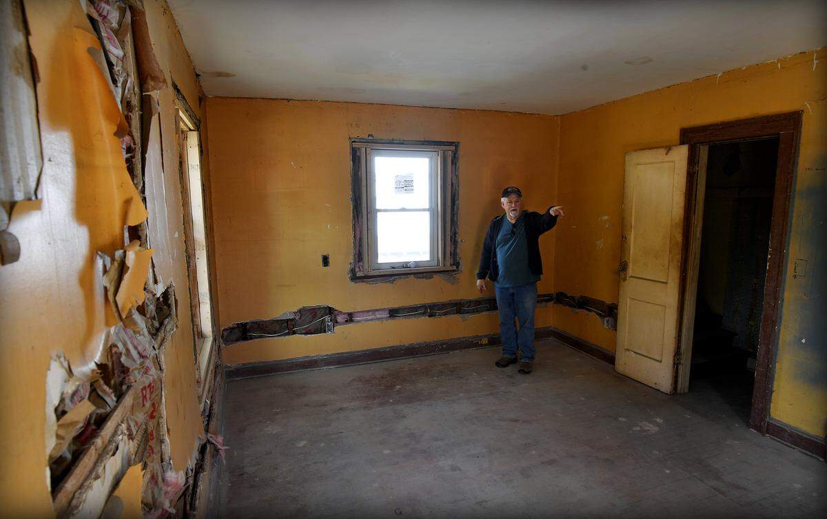 Larry Myer has a nonprofit rehab operation called Tikkun-KC, whose motto is “Repairing our corner of the world one house at a time.” Myer and his crew were recently busy working on this house in the 3500 block of Indiana, where they’ve renovated several other houses.