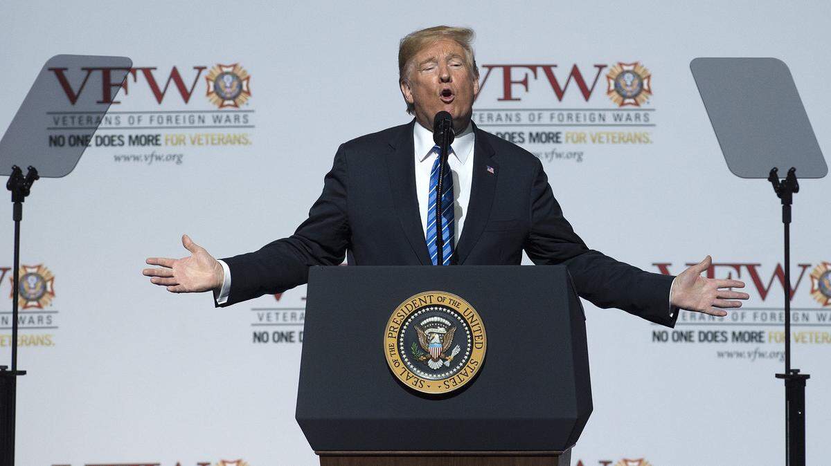 President Donald Trump spoke Tuesday, July 24, at the Veterans of Foreign Wars’ national convention at Municipal Auditorium.