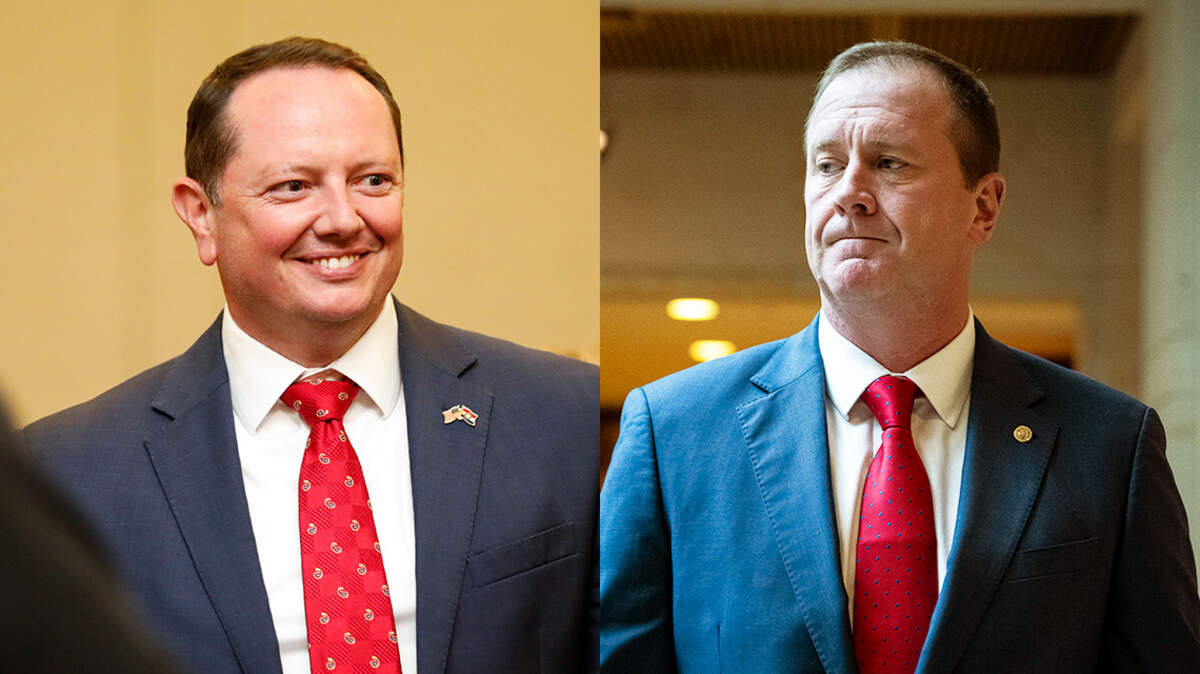 Rep. Eric Burlison and Sen. Eric Schmitt are two GOP officerholders who’ve made the pilgrimage to show support for Donald Trump at his election fraud trial.