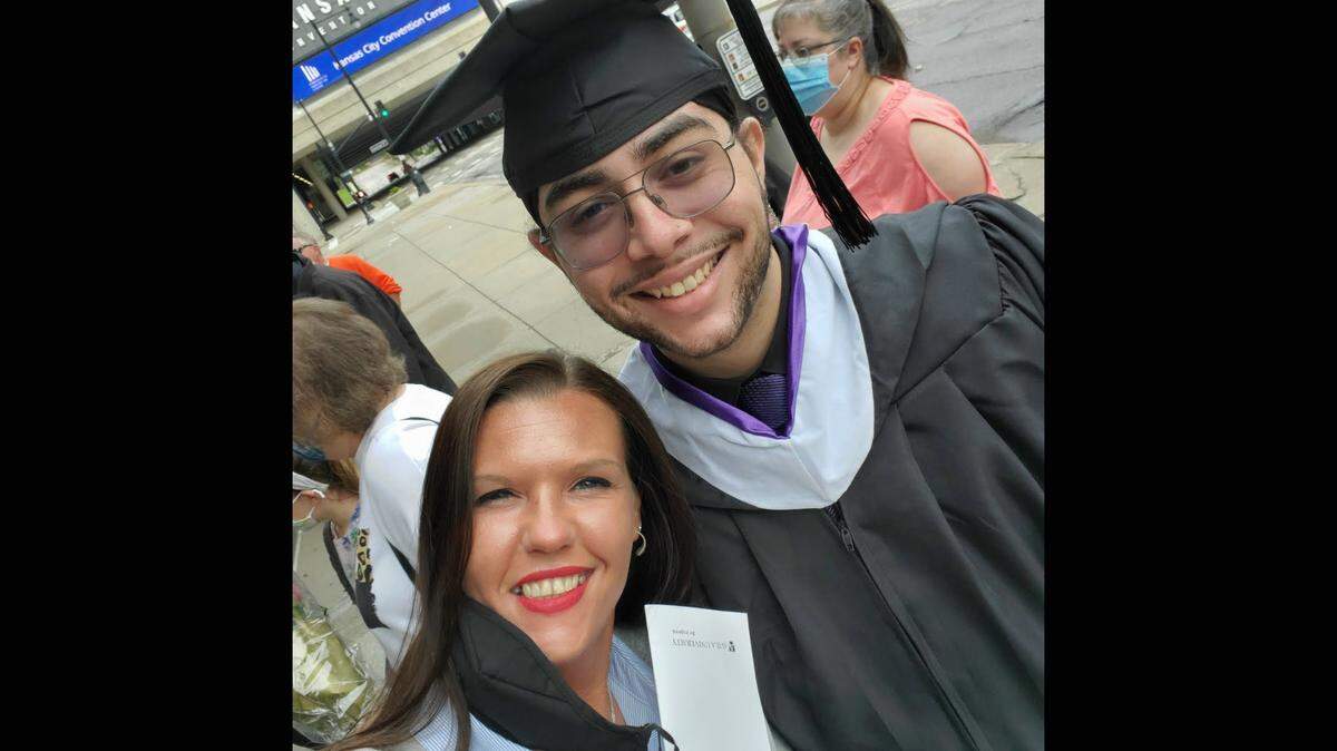 Brelande Edmond, left, graduated from Avila University with a bachelors degree in psychology with an emphasis in mental health. His mother, Kayla Edmond, said he died from heatstroke and organ failure after taking a Kansas City police agility test at the Regional Police Academy.