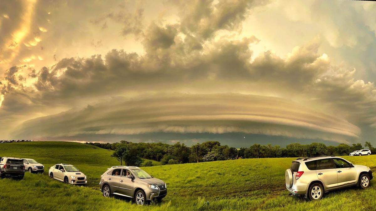 The Symphony in the Flint Hills event was stopped Saturday because of the threat of severe weather. Cars filed out of Irma’s Pasture in Chase County, Kansas, to escape an approaching severe thunderstorm that spawned tornadoes in Marysville and Manhattan.