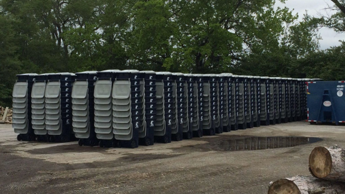 Kansas City residents are expected to begin receiving gray-lidded trash carts beginning in May, shown in this presentation from a city committee on Jan. 31, 2024.