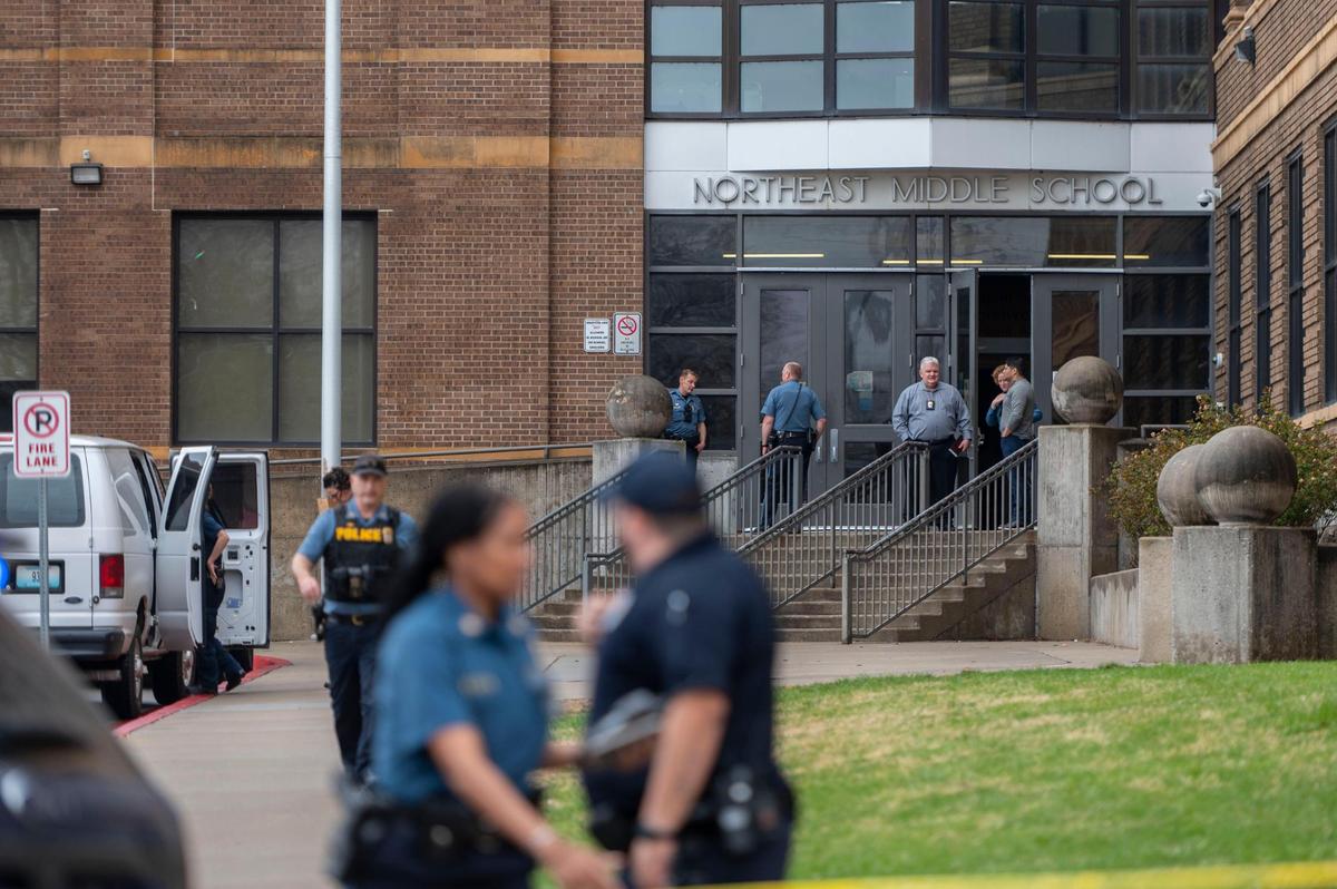Kansas City Police were outside Northeast Middle School after one person was injured in a stabbing on Tuesday morning in Kansas City. The victim was taken to the hospital with life-threatening injuries, said Officer Donna Drake, a spokesperson for the Kansas City Police Department. One person has been detained.