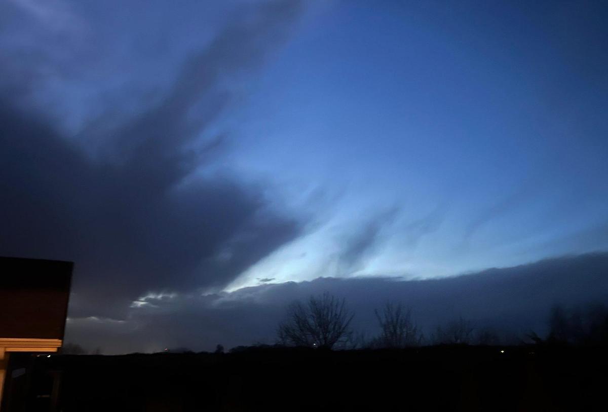 After daytime temperatures in the 70s, a cold front was seen Tuesday moving into the Lenexa area. The front brought winter-like temperatures back to the region.