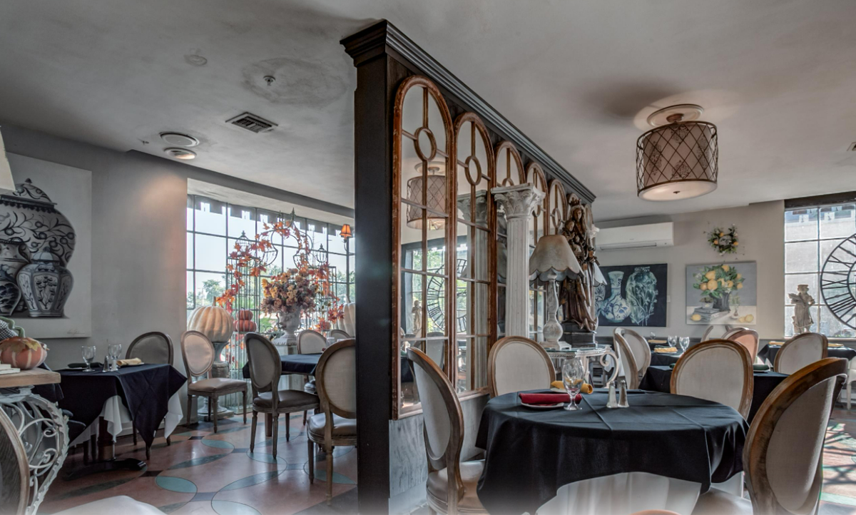 The east side of Vivilore’s downstairs dining area.