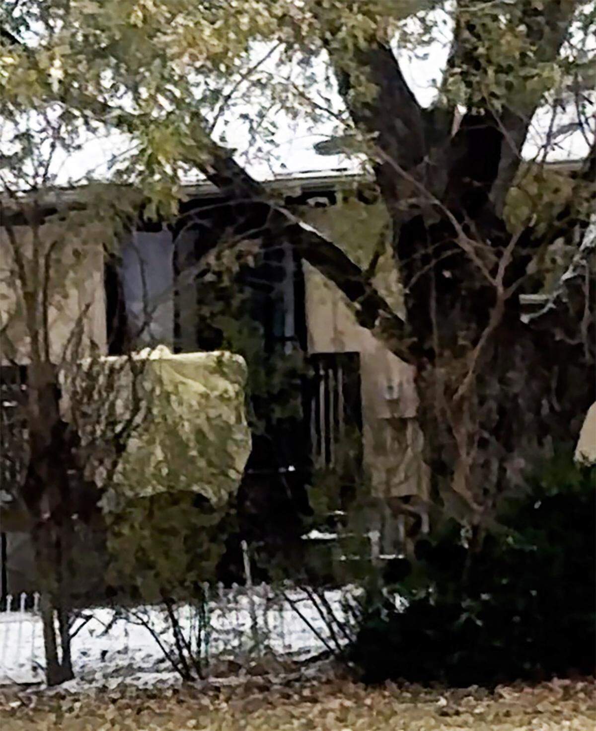 A photo taken at 12:12 p.m. on Dec. 2, 2024, shows the back deck of Roger Golubski’s Edwardsville home, where the official version of events says he had just shot himself fatally.