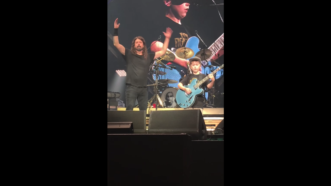 Colier Rule, 10, was on stage with the Foo Fighters and lead singer Dave Grohl on Friday night during a concert in Kansas City, Missouri, video shows. The boy explained how he got on stage with his music idols.