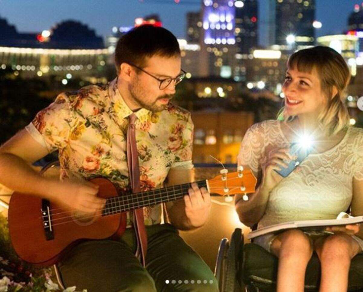On Instagram, Rebekah Taussig writes about life in a wheelchair but also about how she and her partner, Micah Jones, care for each other: “Some of it involves paralyzed legs, some of it includes untangling messy feelings, much of it requires creating space for each other.”
