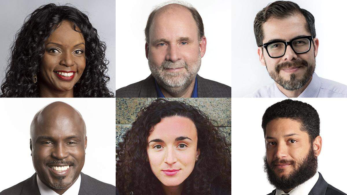 Philadelphia writers Jenice Armstrong, Will Bunch, Luis F. Carrasco, Solomon Jones, Devi Lockwood and Daniel Pearson
