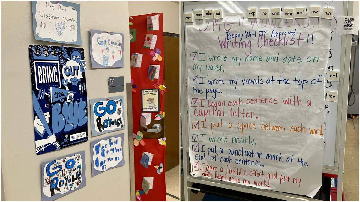 A look inside a classroom at Ingels Elementary in the Hickman Mills School District in Kansas City, Missouri, on May 5, 2026. Bobby Witt Jr. visited the classroom and met with students.