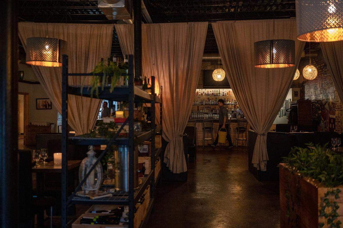 The dining room at Affäre in the Crossroads. The restaurant was nominated Tuesday as a James Beard Award semifinalist for Outstanding Wine and Other Beverages Program.