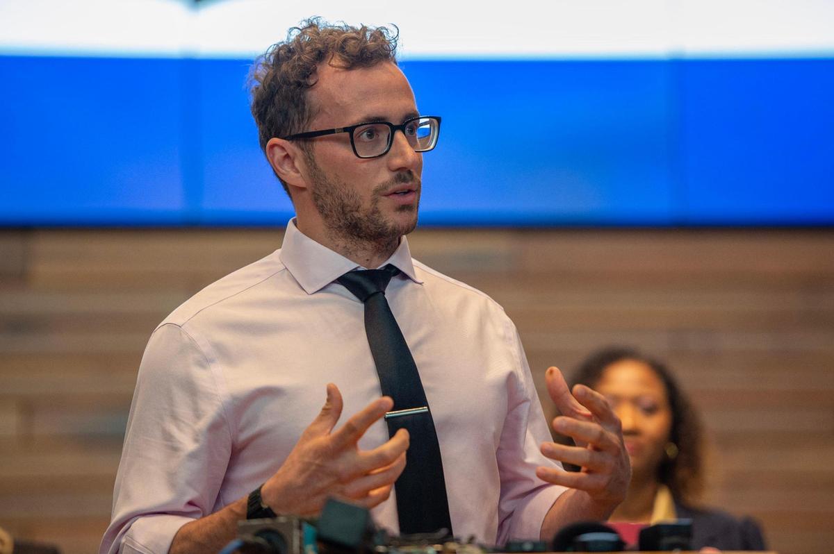 City Manager Brian Platt speaks during a press conference at Kansas City Police Department Headquarters on Wednesday, May 17, 2023, in Kansas City.