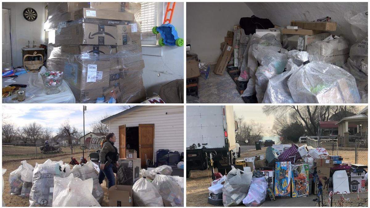 Investigators found thousands of stolen, undelivered Amazon packages inside an Oklahoma home, cops say.